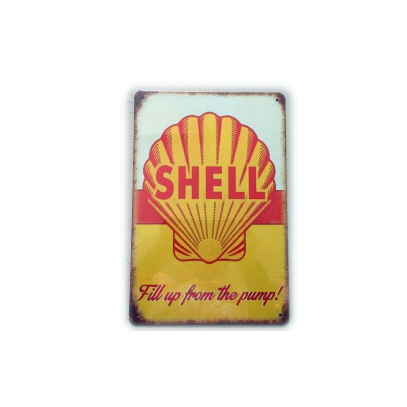 PLAQUE EN ÉTAIN SHELL 30 X 20 CM