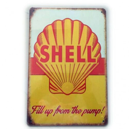 PLAQUE EN ÉTAIN SHELL 30 X 20 CM