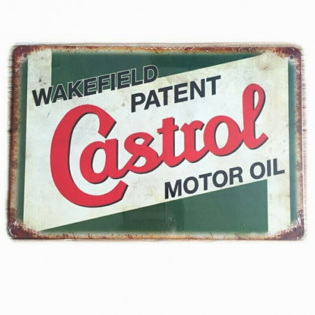 PLAQUE EN ÉTAIN CASTROL 30 X 20 CM