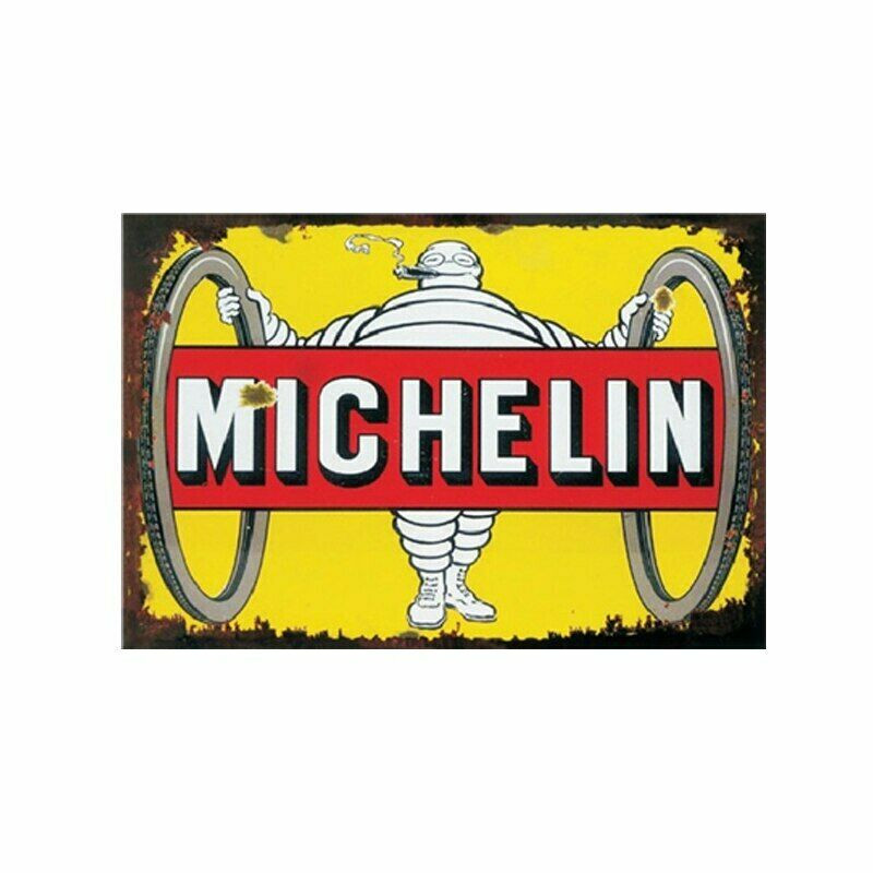 PLAQUE EN ÉTAIN MICHELIN 30 X 20 CM