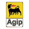 PLAQUE EN ÉTAIN AGIP 30 X 20 CM