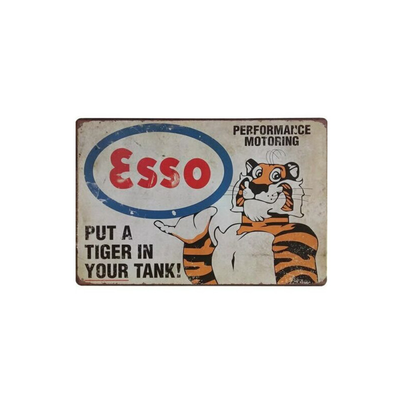 PLAQUE EN ÉTAIN ESSO 30 X 20 CM