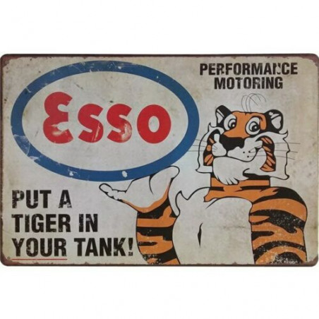 PLAQUE EN ÉTAIN ESSO 30 X 20 CM