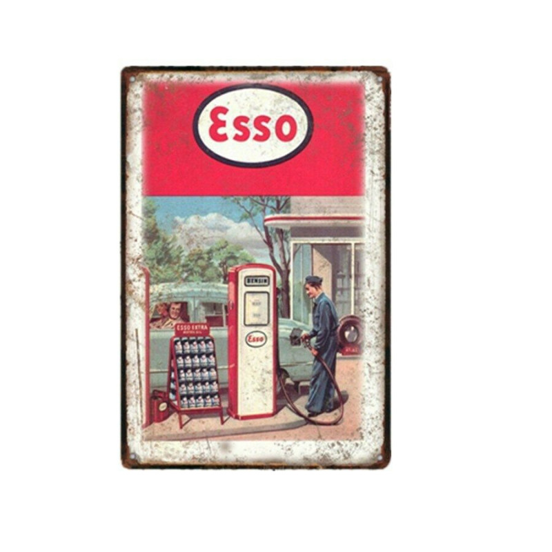 PLAQUE EN ÉTAIN ESSO 30 X 20 CM