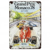 PLAQUE EN ÉTAIN GRAND PRIX MONACO COURSE AUTOMOBILE 30 X 20 CM