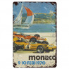 PLAQUE EN ÉTAIN GRAND PRIX MONACO COURSE AUTOMOBILE 30 X 20 CM