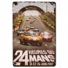 PLAQUE EN ÉTAIN 24 HEURES DU MANS COURSE AUTOMOBILE 30 X 20 CM