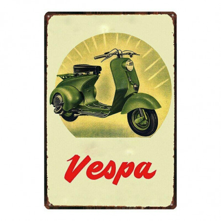 PLAQUE EN ÉTAIN  VESPA 30 X 20 CM