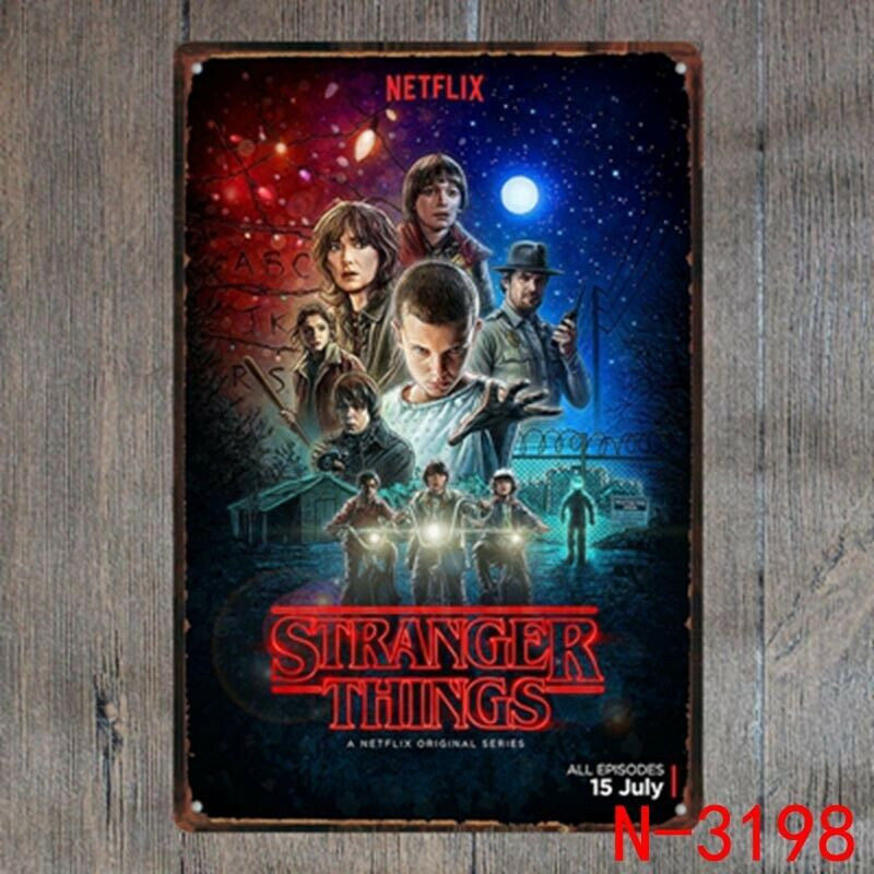 PLAQUE EN ÉTAIN STRANGER THINGS 30 X 20 CM