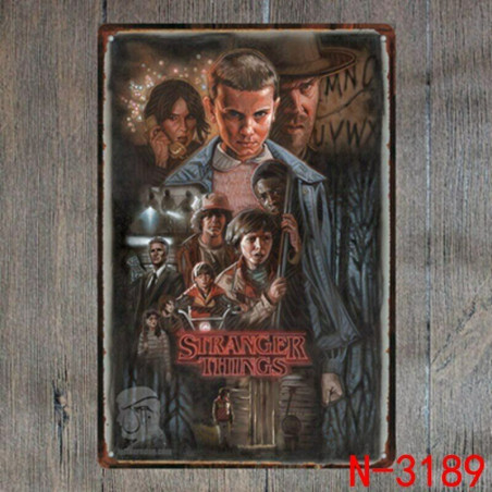 PLAQUE EN ÉTAIN STRANGER THINGS 30 X 20 CM