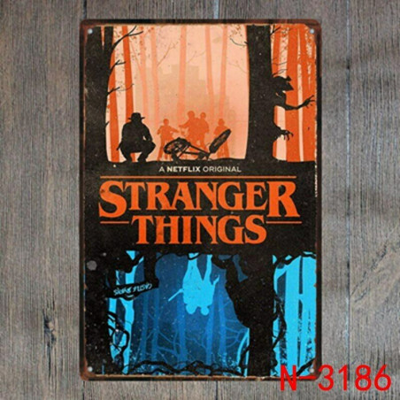 PLAQUE EN ÉTAIN STRANGER THINGS 30 X 20 CM