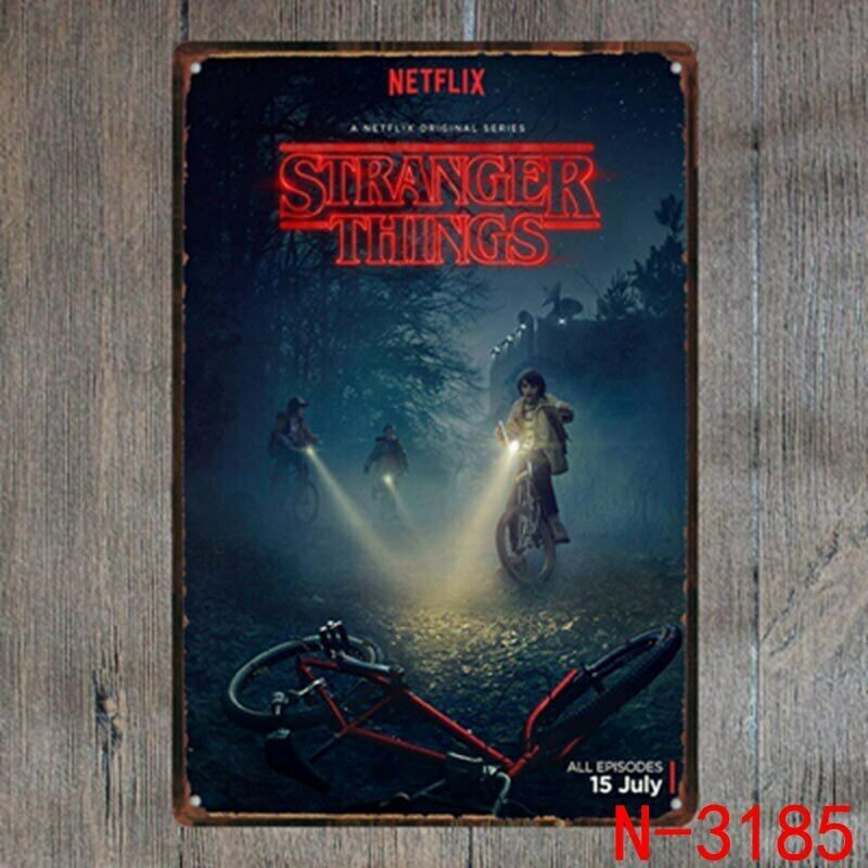 PLAQUE EN ÉTAIN STRANGER THINGS 30 X 20 CM