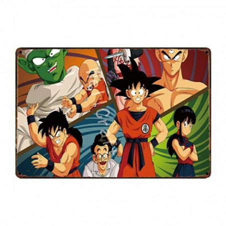 PLAQUE EN ÉTAIN DRAGONBALL 30 X 20 CM