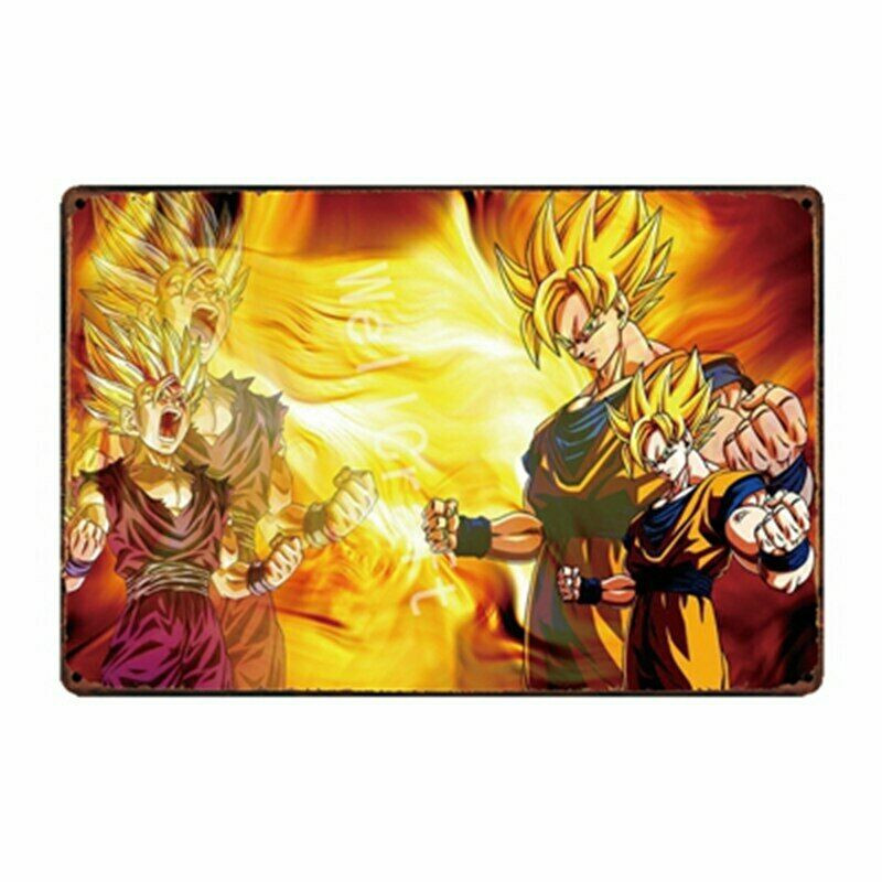 PLAQUE EN ÉTAIN DRAGONBALL 30 X 20 CM