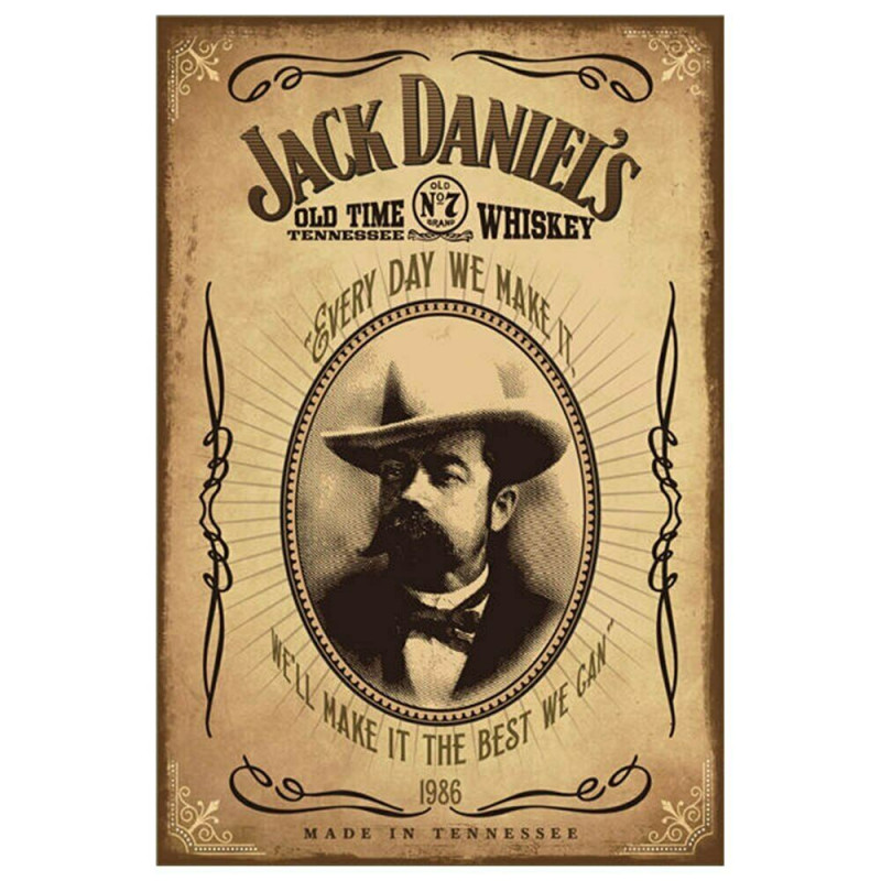 PLAQUE EN ÉTAIN JACK DANIEL'S 30 X 20 CM