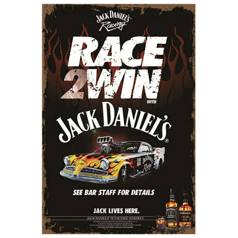 PLAQUE EN ÉTAIN JACK DANIEL'S 30 X 20 CM