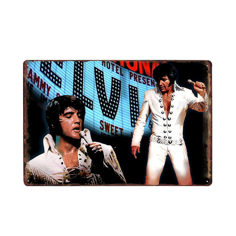 PLAQUE EN ÉTAIN ELVIS PRESLEY 30 X 20 CM