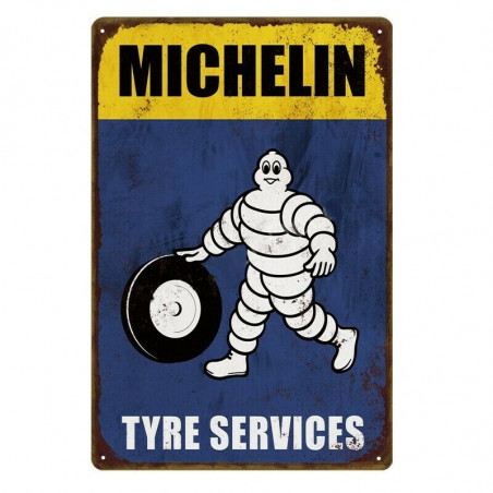 PLAQUE EN ÉTAIN MICHELIN 30 X 20 CM