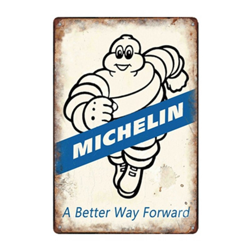 PLAQUE EN ÉTAIN MICHELIN 30 X 20 CM