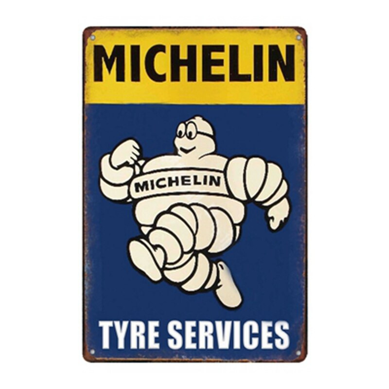 PLAQUE EN ÉTAIN MICHELIN 30 X 20 CM