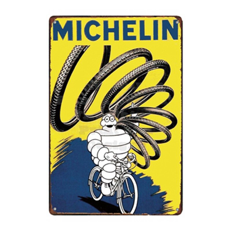 PLAQUE EN ÉTAIN MICHELIN 30 X 20 CM