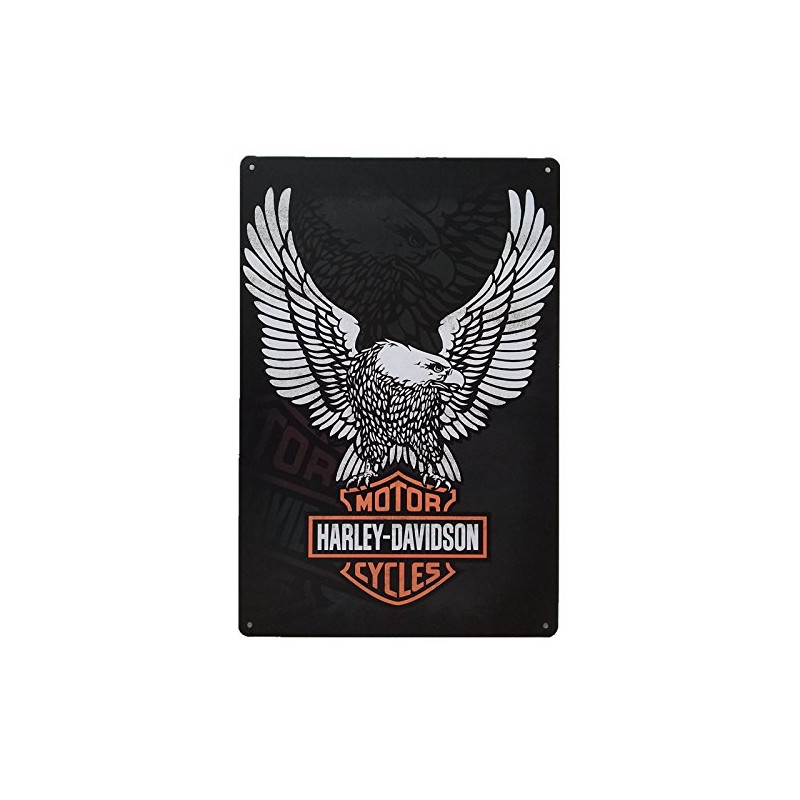 PLAQUE EN ÉTAIN MOTO HARLEY DAVIDSON 30 X 20 CM