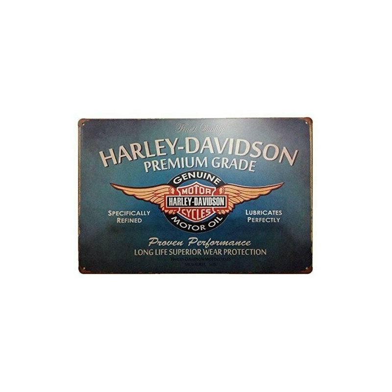 PLAQUE EN ÉTAIN MOTO HARLEY DAVIDSON 30 X 20 CM