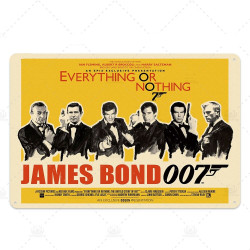 PLAQUE EN ÉTAIN FILM JAMES BOND 007 30 X 20 CM