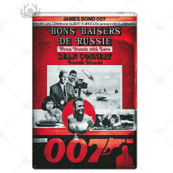 PLAQUE EN ÉTAIN FILM JAMES BOND 007 30 X 20 CM