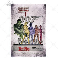 PLAQUE EN ÉTAIN FILM JAMES BOND 007 30 X 20 CM