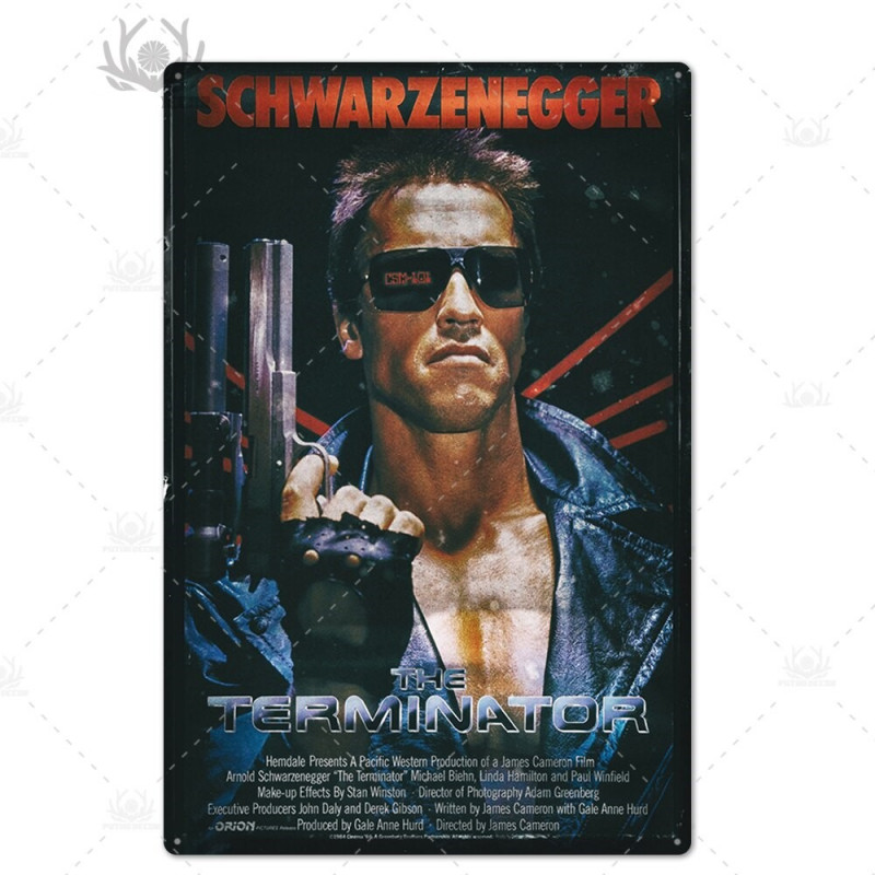 PLAQUE EN ÉTAIN FILM SCHWARZENEGGER TERMINATOR  30 X 20 CM