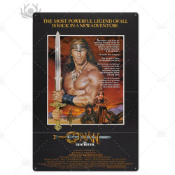 PLAQUE EN ÉTAIN FILM SCHWARZENEGGER CONAN LE BARBARE 30 X 20 CM