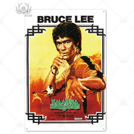 PLAQUE EN ÉTAIN FILM LE JEU DE LA MORT BRUCE LEE 30 X 20 CM