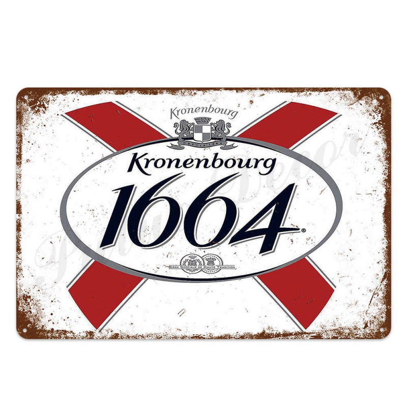 PLAQUE EN ÉTAIN BIÈRE KRONENBOURG 30 X 20 CM