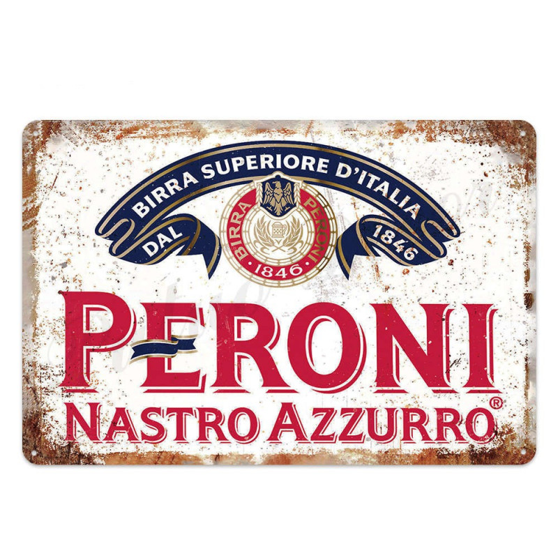 PLAQUE EN ÉTAIN BIÈRE  PERONI  30 X 20 CM