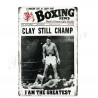 PLAQUE EN ÉTAIN BOXE CASSIUS CLAY SHOP 30 X 20 CM