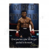 PLAQUE EN ÉTAIN BOXE  MIKE TYSON 30 X 20 CM