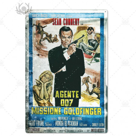 PLAQUE EN ÉTAIN FILM JAMES BOND 007 30 X 20 CM