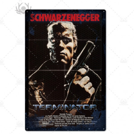 PLAQUE EN ÉTAIN FILM TERMINATOR  30 X 20 CM