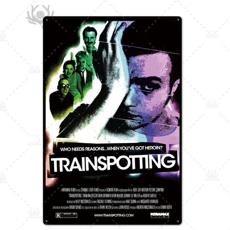 PLAQUE EN ÉTAIN FILM TRAINSPOTTING 30 X 20 CM