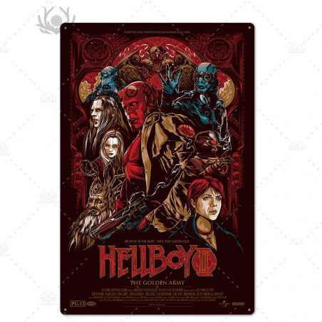 PLAQUE EN ÉTAIN FILM  HELLBOY 30 X 20 CM