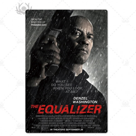 PLAQUE EN ÉTAIN FILM THE EQUALIZER 30 X 20 CM