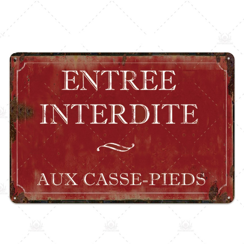 PLAQUE EN ÉTAIN  INSOLITE  30 X 20 CM