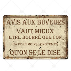 PLAQUE EN ÉTAIN  INSOLITE  30 X 20 CM