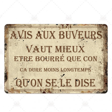 PLAQUE EN ÉTAIN  INSOLITE  30 X 20 CM