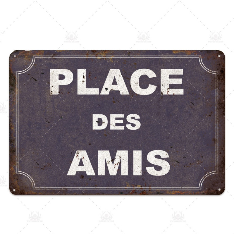 PLAQUE EN ÉTAIN  INSOLITE  30 X 20 CM