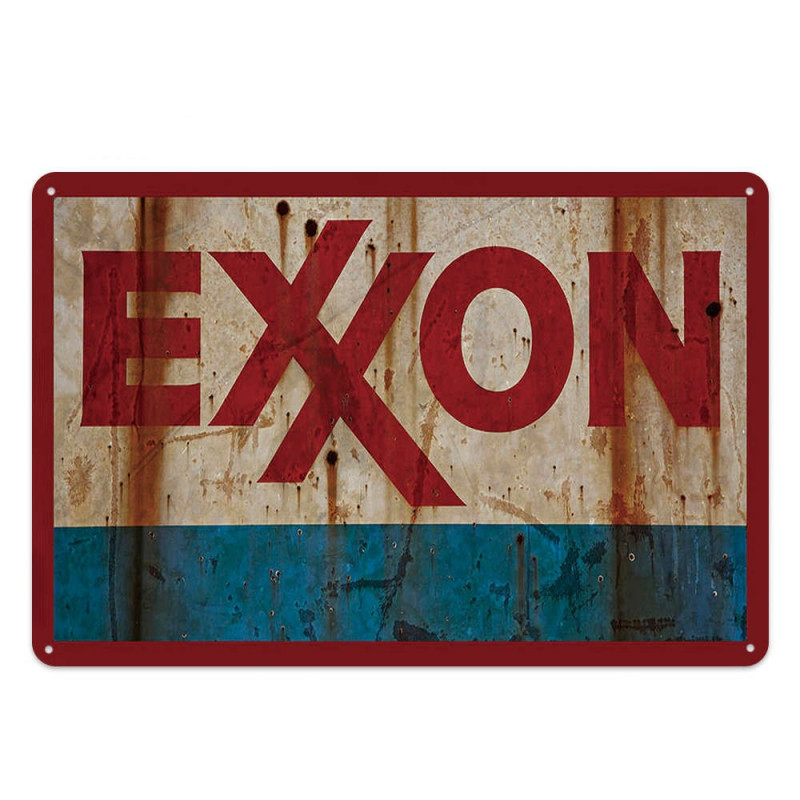 PLAQUE EN ÉTAIN   EXXON  30 X 20 CM