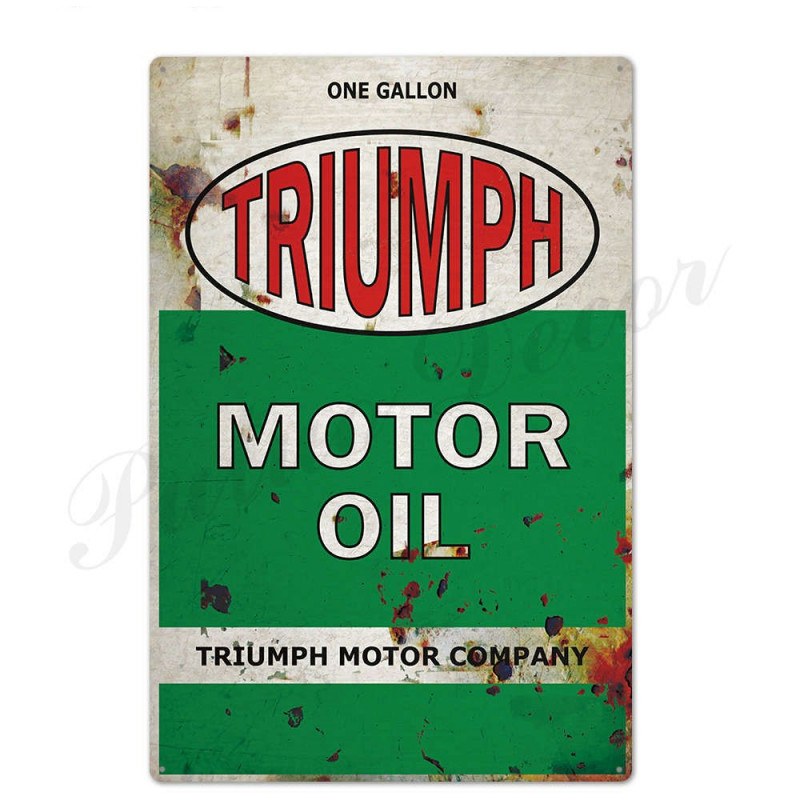 PLAQUE EN ÉTAIN TRIUMPH MOTOR  30 X 20 CM