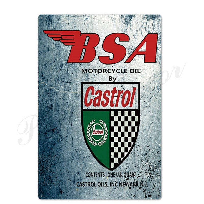 PLAQUE EN ÉTAIN HUILE CASTROL 30 X 20 CM