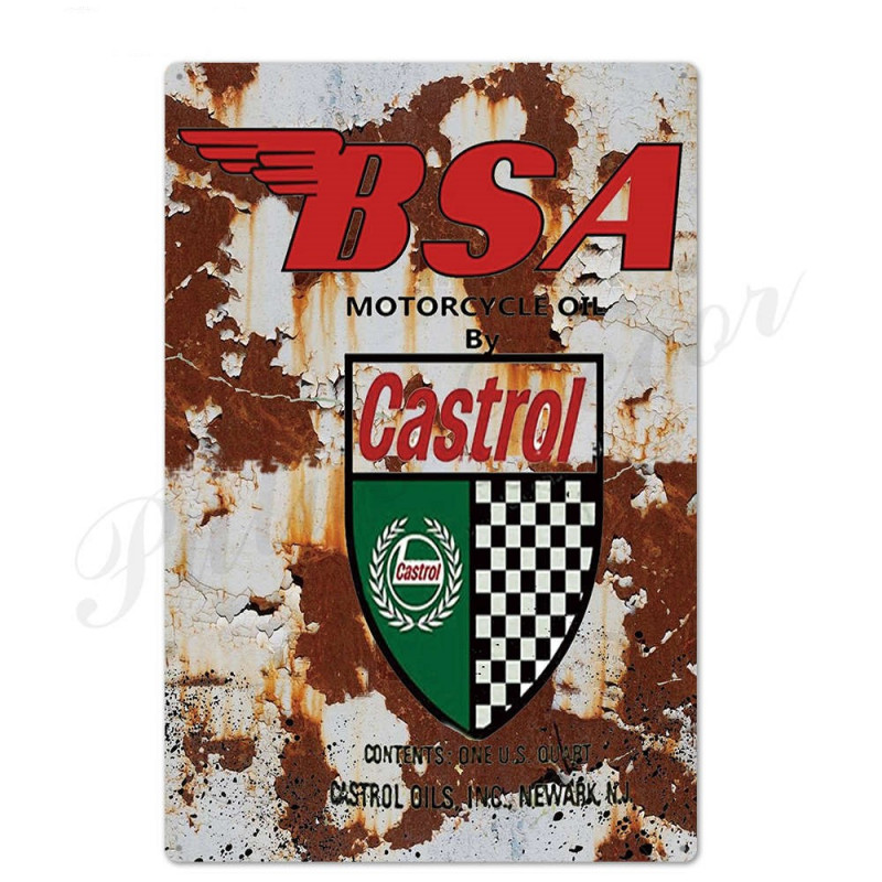 PLAQUE EN ÉTAIN HUILE CASTROL 30 X 20 CM